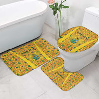 Custom Ghana Football Bathroom Set Yellow Adinkra Pattern - Wonder Print Shop