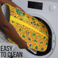 Custom Ghana Football Bathroom Set Yellow Adinkra Pattern - Wonder Print Shop