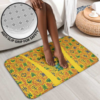 Custom Ghana Football Bathroom Set Yellow Adinkra Pattern - Wonder Print Shop