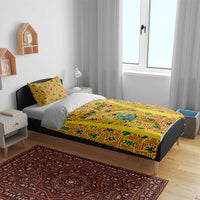 Custom Ghana Football Bedding Set Yellow Adinkra Pattern - Wonder Print Shop