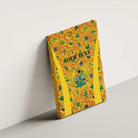 Custom Ghana Football Canvas Wall Art Yellow Adinkra Pattern - Wonder Print Shop