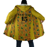 Custom Ghana Football Cloak Yellow Adinkra Pattern - Wonder Print Shop