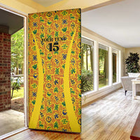 Custom Ghana Football Door Cover Yellow Adinkra Pattern - Wonder Print Shop