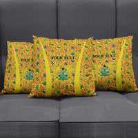 Custom Ghana Football Pillow Cover Yellow Adinkra Pattern - Wonder Print Shop