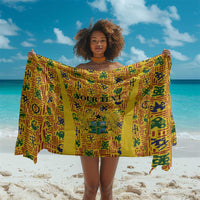 Custom Ghana Football Sarong Yellow Adinkra Pattern - Wonder Print Shop