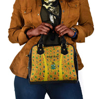 Custom Ghana Football Shoulder Handbag Yellow Adinkra Pattern - Wonder Print Shop