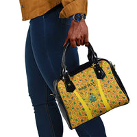 Custom Ghana Football Shoulder Handbag Yellow Adinkra Pattern - Wonder Print Shop