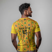 Custom Ghana Football T shirt Yellow Adinkra Pattern LT15