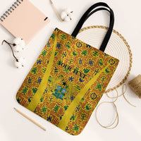 Custom Ghana Football Tote Bag Yellow Adinkra Pattern - Wonder Print Shop