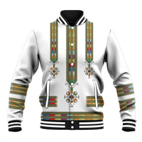 Ethiopian Traditional Habesha Costume Baseball Jacket Cross With Tilet Pattern