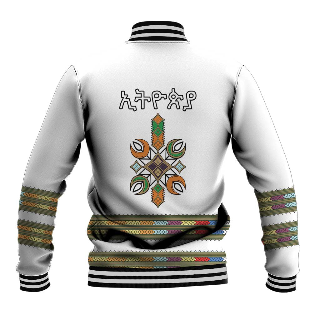 Ethiopian Traditional Habesha Costume Baseball Jacket Cross With Tilet Pattern