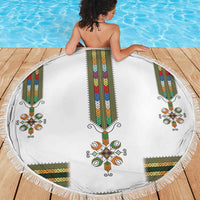 Ethiopian Traditional Habesha Costume Beach Blanket Cross With Tilet Pattern