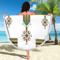 Ethiopian Traditional Habesha Costume Beach Blanket Cross With Tilet Pattern
