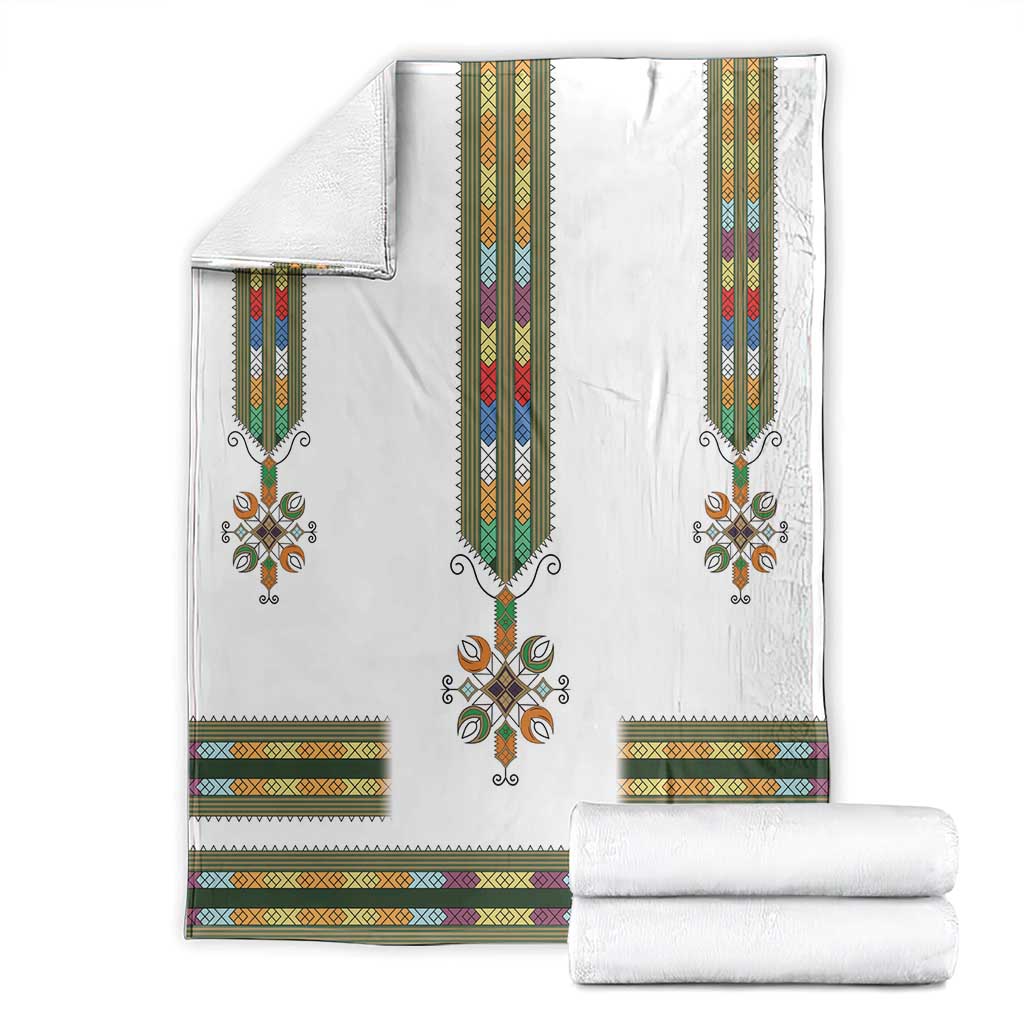 Ethiopian Traditional Habesha Costume Blanket Cross With Tilet Pattern