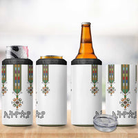 Ethiopian Traditional Habesha Costume 4 in 1 Can Cooler Tumbler Cross With Tilet Pattern