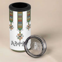 Ethiopian Traditional Habesha Costume 4 in 1 Can Cooler Tumbler Cross With Tilet Pattern