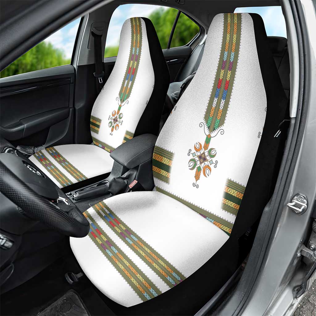 Ethiopian Traditional Habesha Costume Car Seat Cover Cross With Tilet Pattern