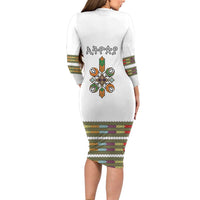 Ethiopian Traditional Habesha Costume Family Matching Long Sleeve Bodycon Dress and Hawaiian Shirt Cross With Tilet Pattern