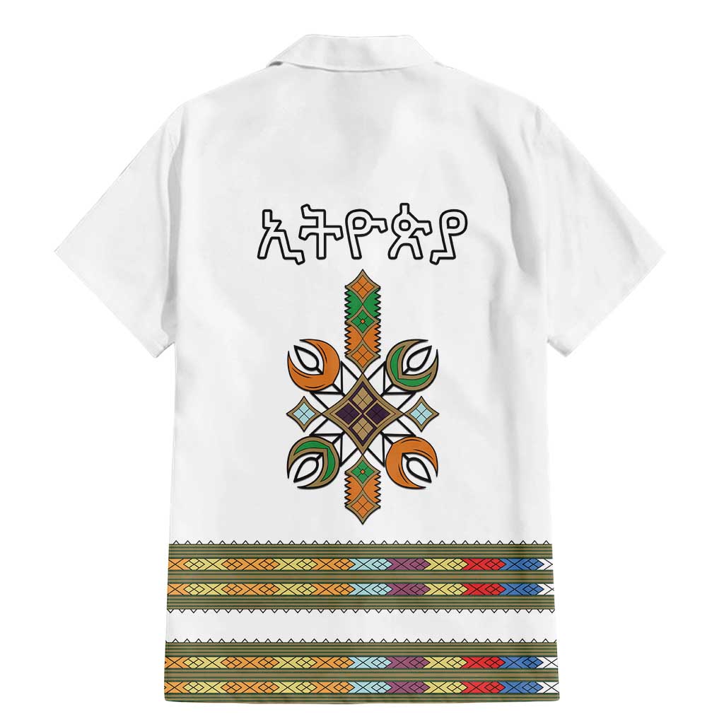 Ethiopian Traditional Habesha Costume Family Matching Mermaid Dress and Hawaiian Shirt Cross With Tilet Pattern