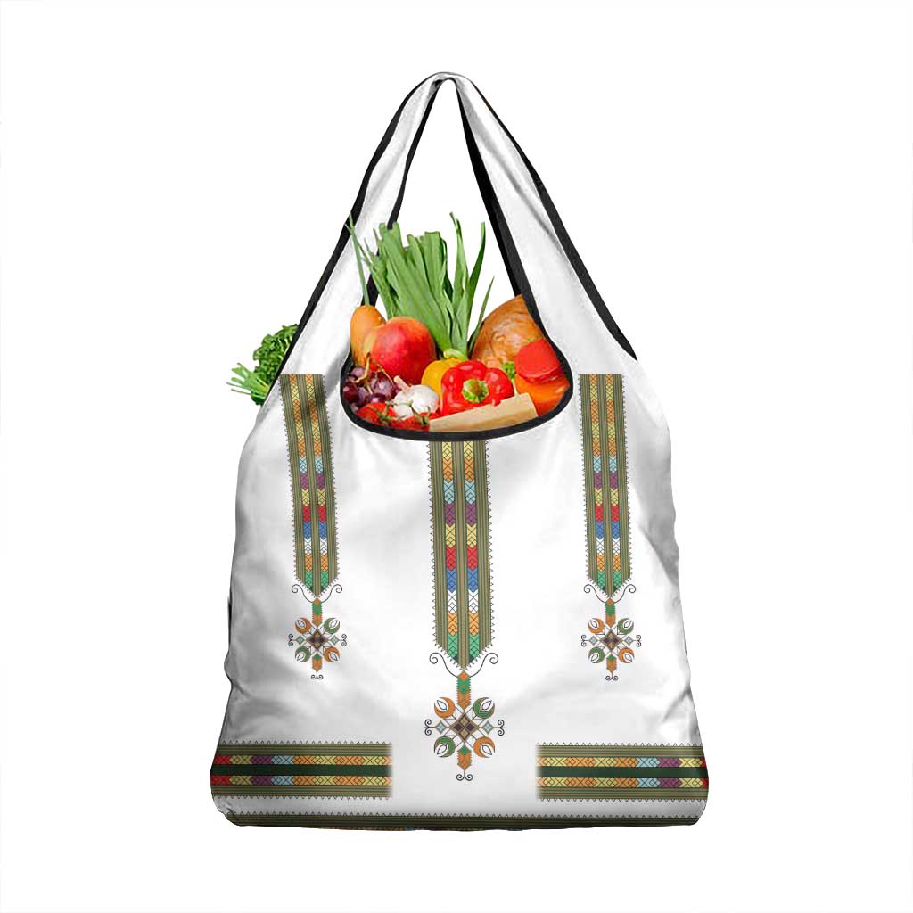 Ethiopian Traditional Habesha Costume Grocery Bag Cross With Tilet Pattern