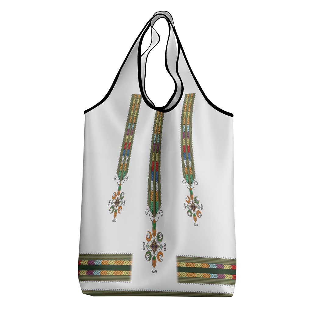 Ethiopian Traditional Habesha Costume Grocery Bag Cross With Tilet Pattern