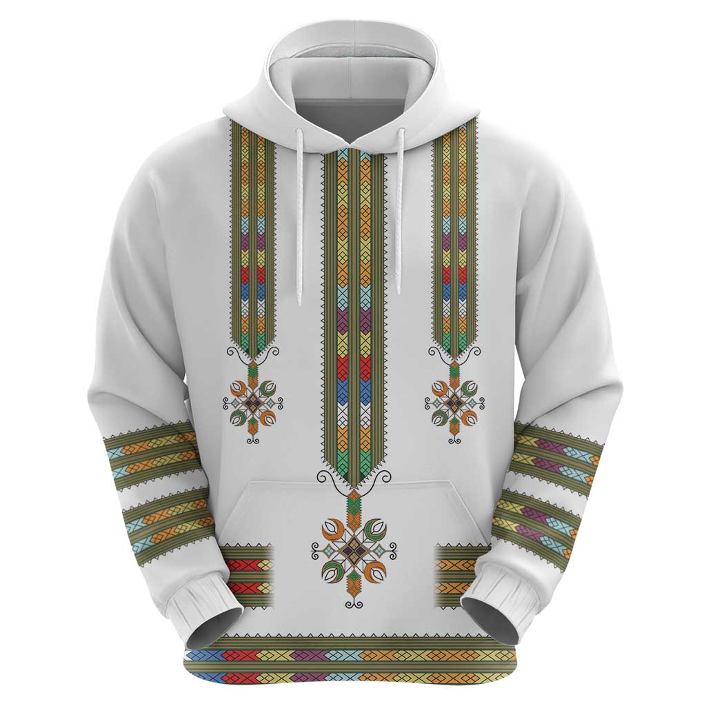 Ethiopian Traditional Habesha Costume Hoodie Cross With Tilet Pattern