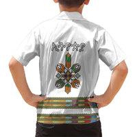Ethiopian Traditional Habesha Costume Kid Hawaiian Shirt Cross With Tilet Pattern