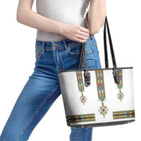 Ethiopian Traditional Habesha Costume Leather Tote Bag Cross With Tilet Pattern