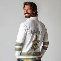 Ethiopian Traditional Habesha Costume Long Sleeve Polo Shirt Cross With Tilet Pattern