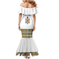 Ethiopian Traditional Habesha Costume Mermaid Dress Cross With Tilet Pattern