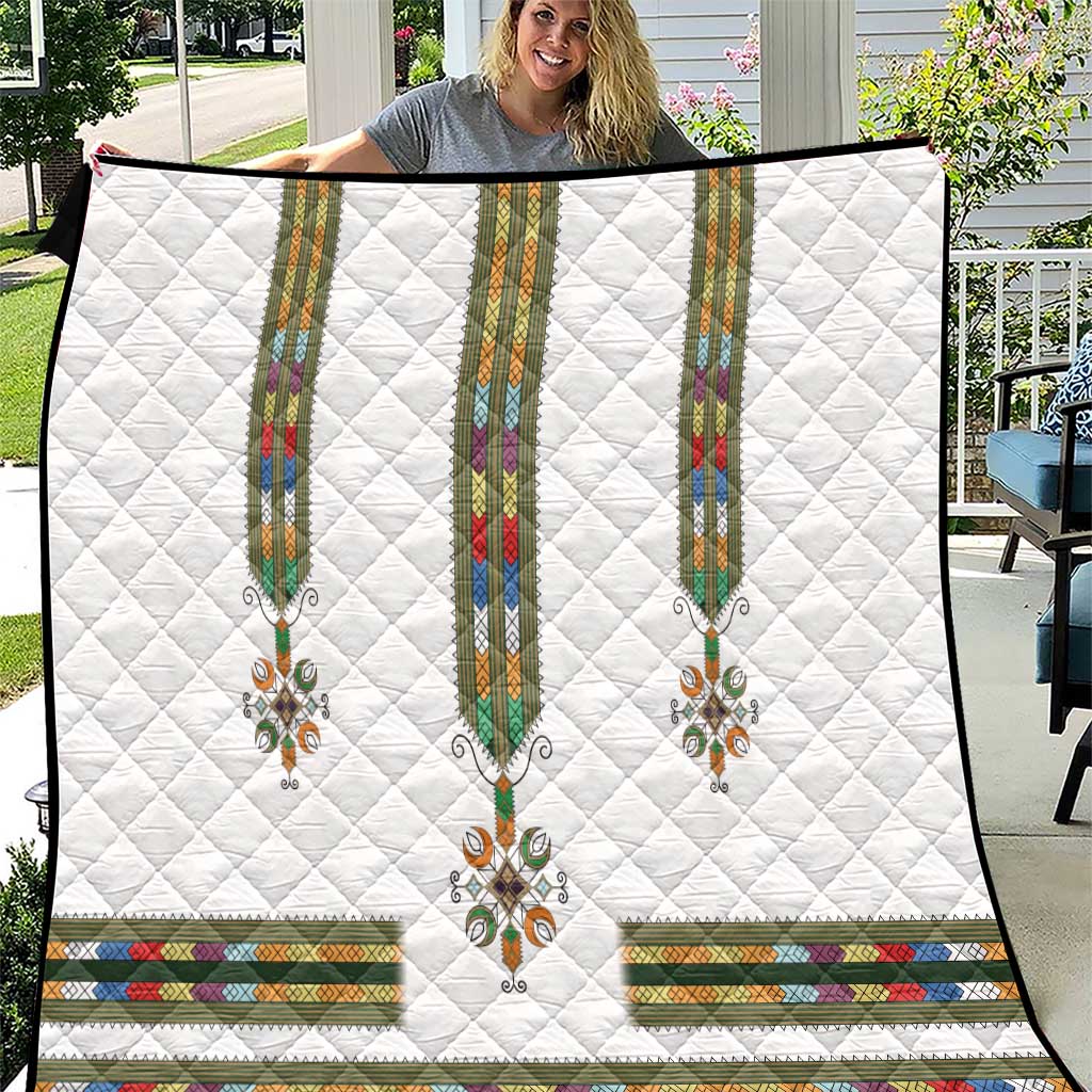 Ethiopian Traditional Habesha Costume Quilt Cross With Tilet Pattern