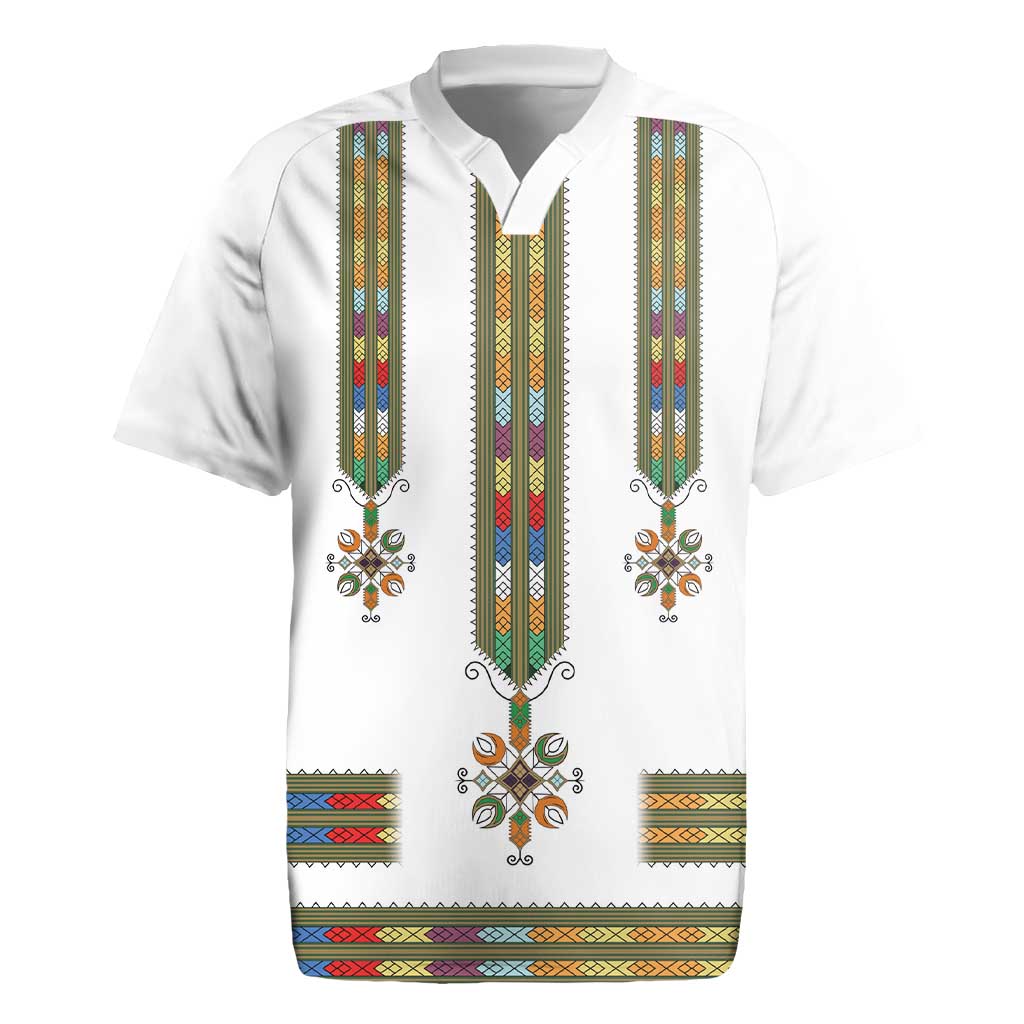 Ethiopian Traditional Habesha Costume Rugby Jersey Cross With Tilet Pattern