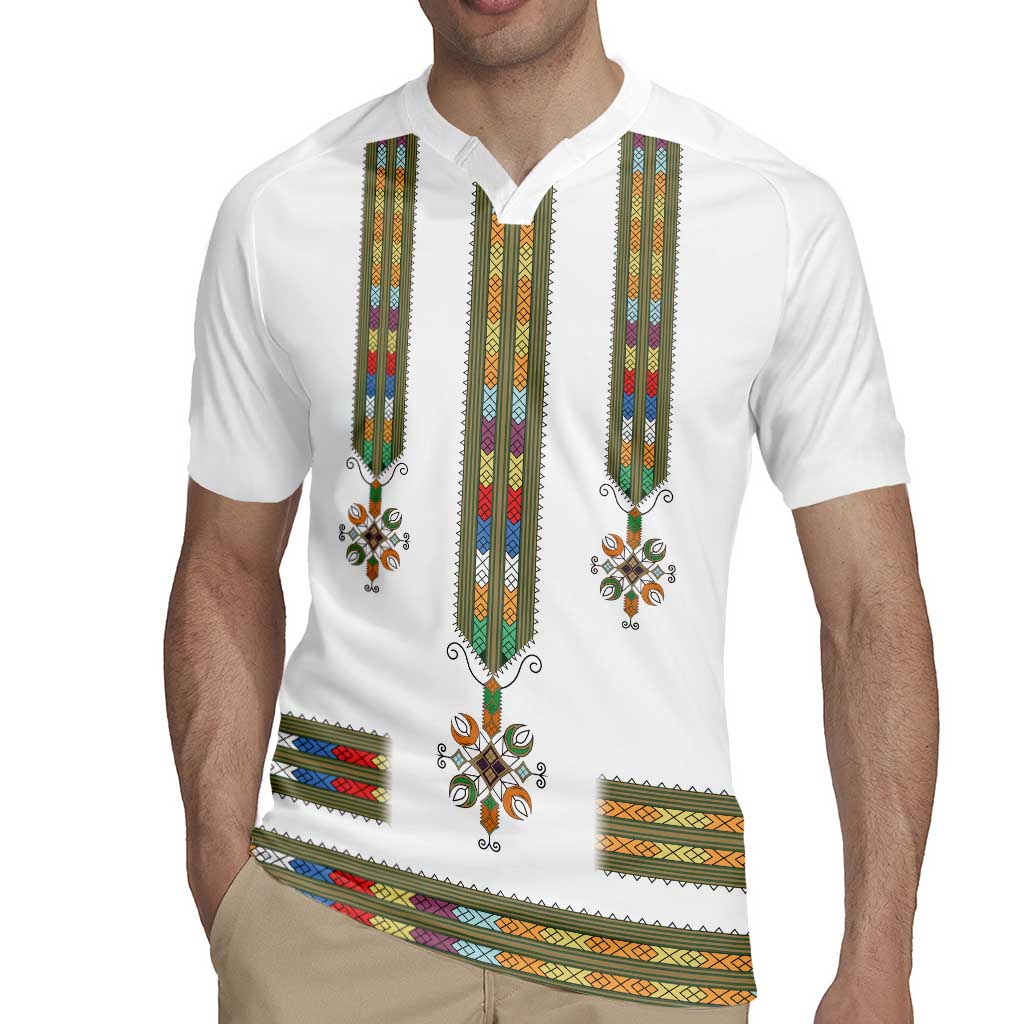 Ethiopian Traditional Habesha Costume Rugby Jersey Cross With Tilet Pattern