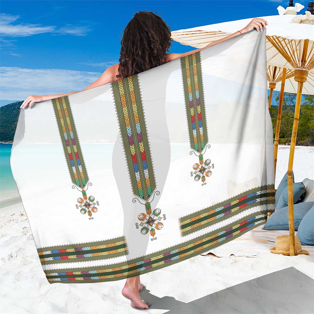 Ethiopian Traditional Habesha Costume Sarong Cross With Tilet Pattern