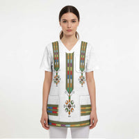 Ethiopian Traditional Habesha Costume Scrub Top Cross With Tilet Pattern - Wonder Print Shop
