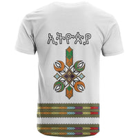 Ethiopian Traditional Habesha Costume T Shirt Cross With Tilet Pattern