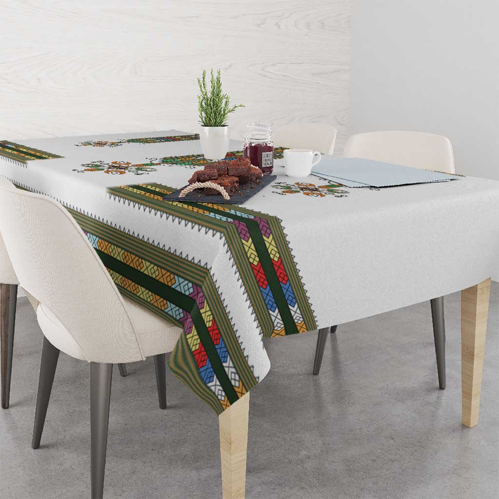 Ethiopian Traditional Habesha Costume Tablecloth Cross With Tilet Pattern
