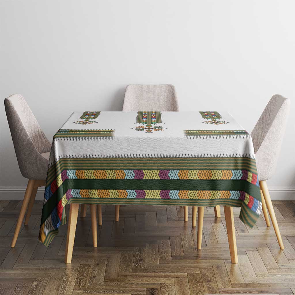 Ethiopian Traditional Habesha Costume Tablecloth Cross With Tilet Pattern