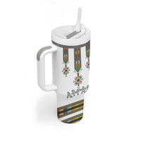 Ethiopian Traditional Habesha Costume Tumbler With Handle Cross With Tilet Pattern