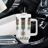 Ethiopian Traditional Habesha Costume Tumbler With Handle Cross With Tilet Pattern