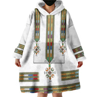 Ethiopian Traditional Habesha Costume Wearable Blanket Hoodie Cross With Tilet Pattern
