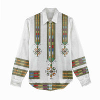 Ethiopian Traditional Habesha Costume Women Casual Shirt Cross With Tilet Pattern
