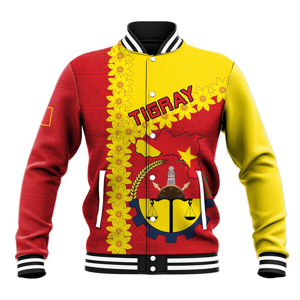 Tigray Region Baseball Jacket Tigray Emblem With Flag Map