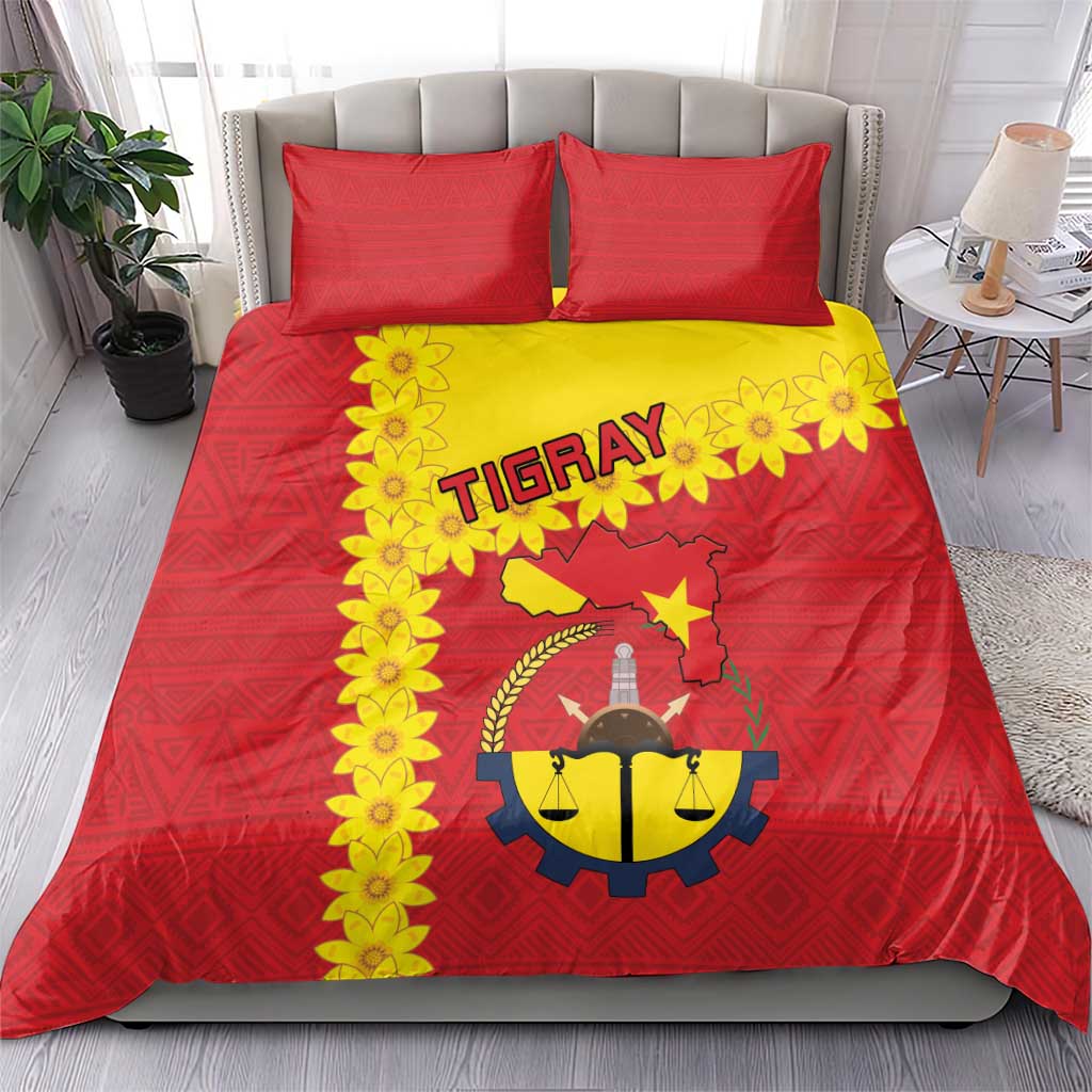 Tigray Region Bedding Set Tigray Emblem With Flag Map
