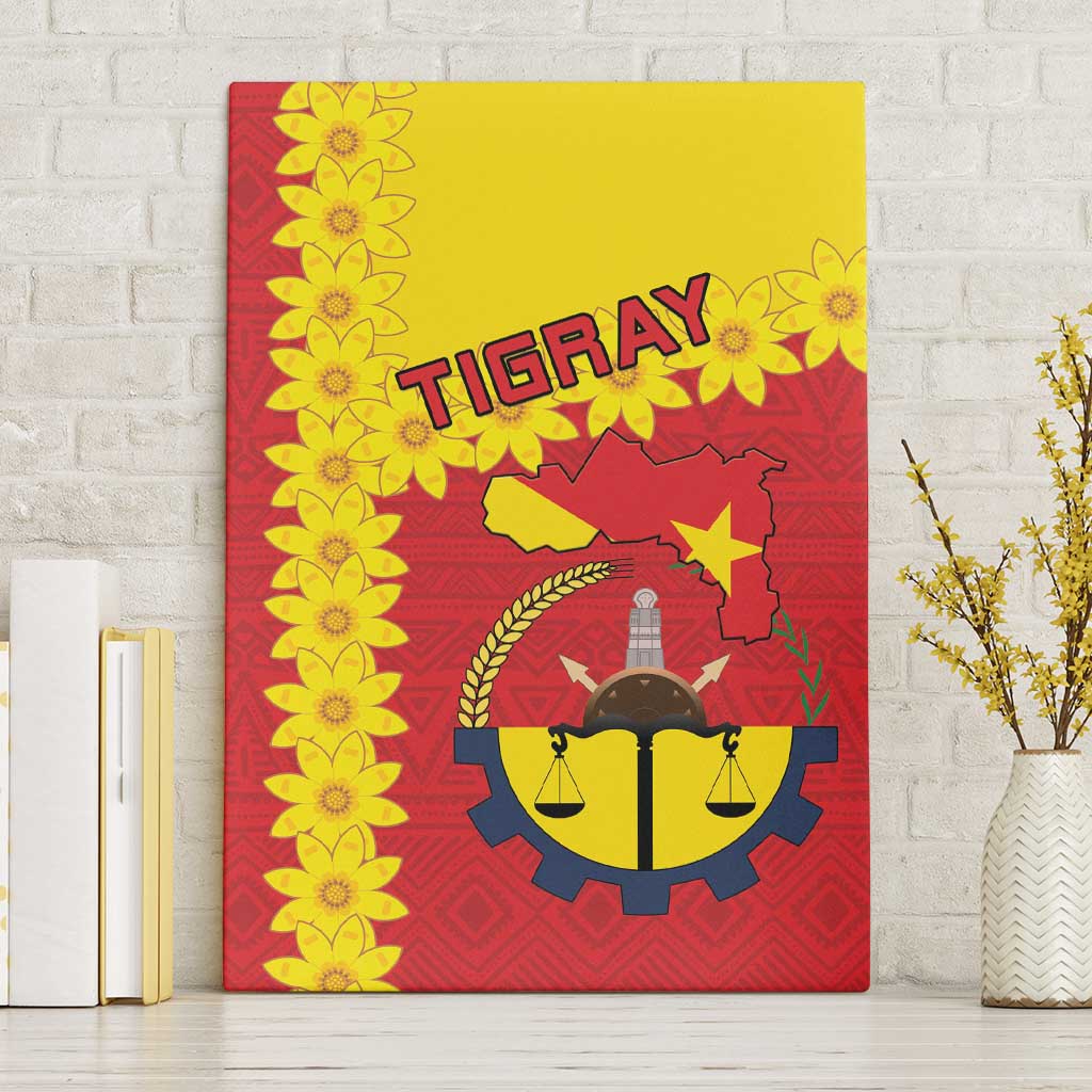 Tigray Region Canvas Wall Art Tigray Emblem With Flag Map