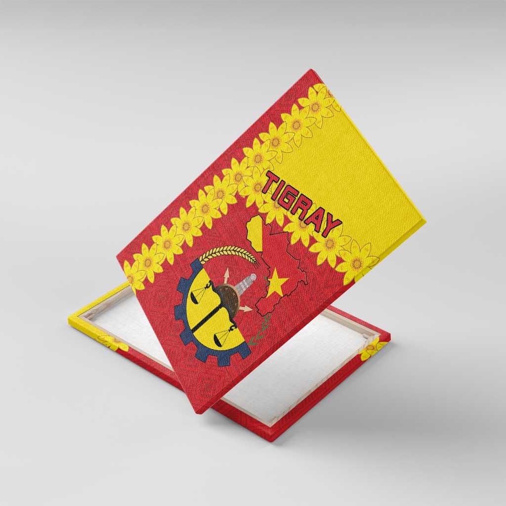 Tigray Region Canvas Wall Art Tigray Emblem With Flag Map