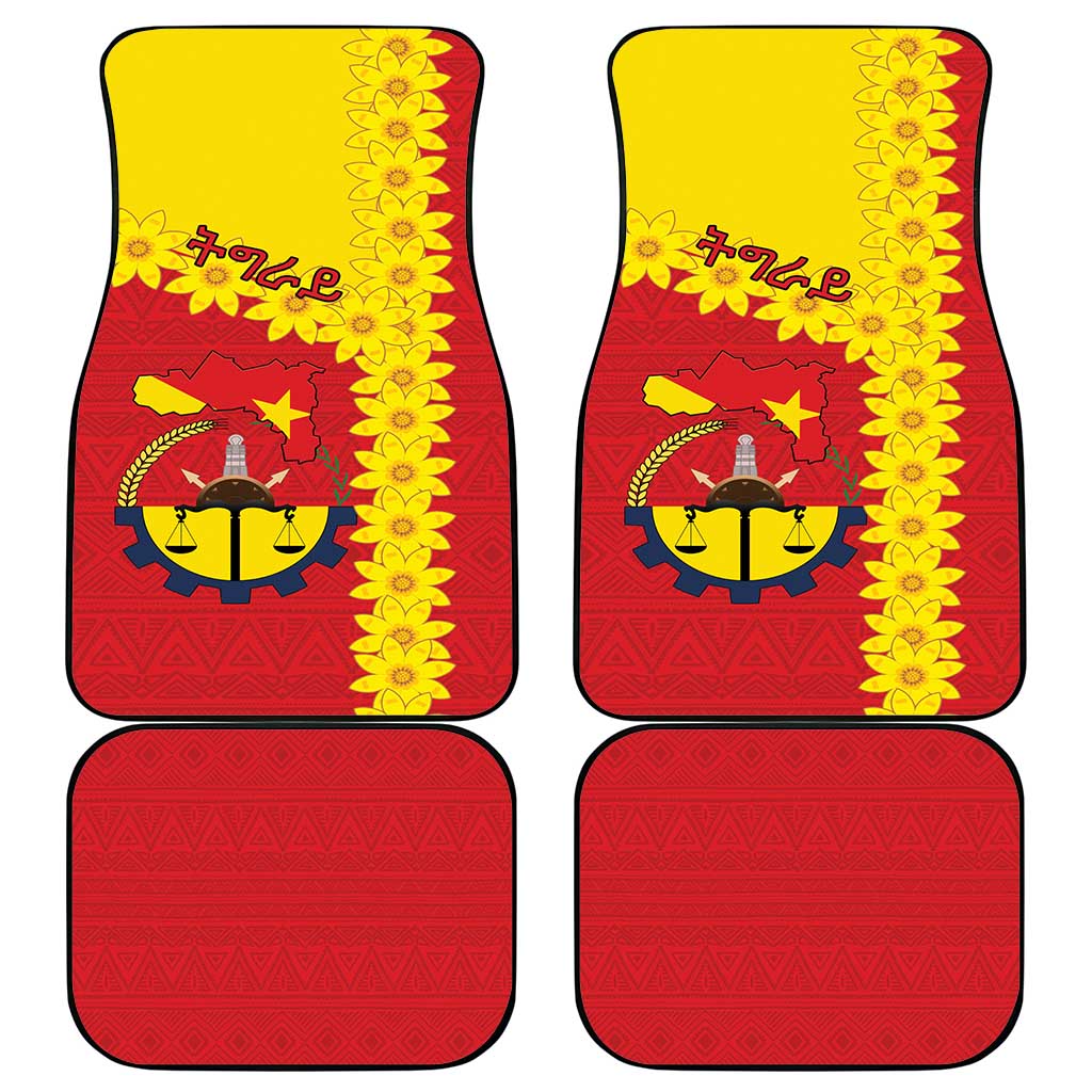 Tigray Region Car Mats Tigray Emblem With Flag Map