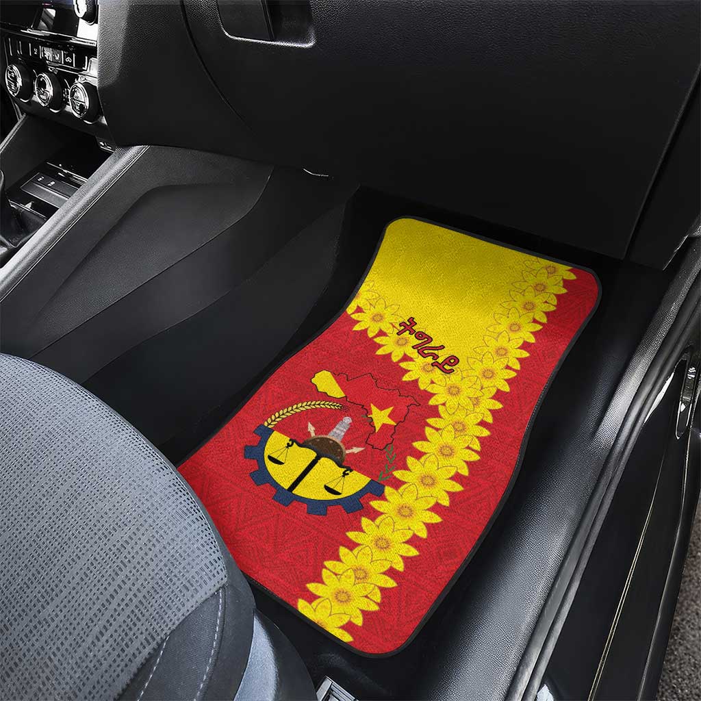 Tigray Region Car Mats Tigray Emblem With Flag Map