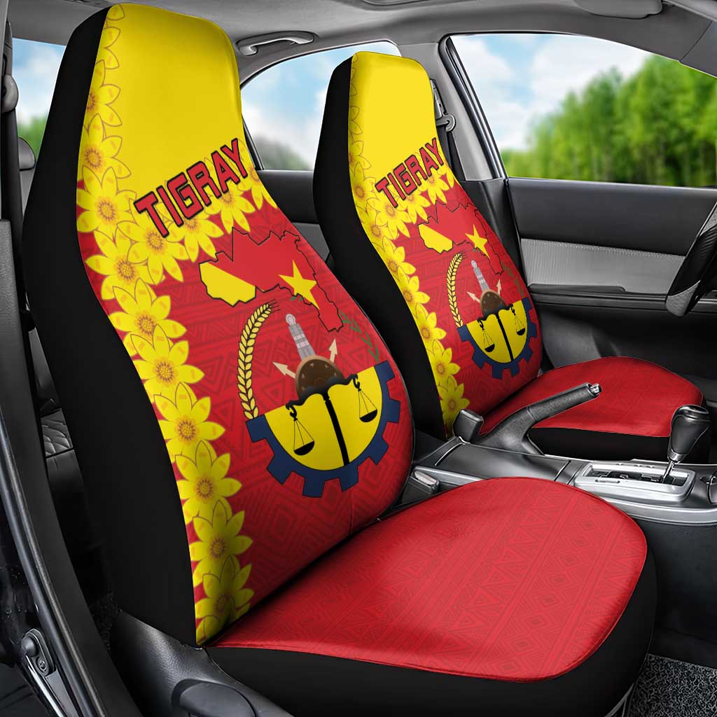 Tigray Region Car Seat Cover Tigray Emblem With Flag Map