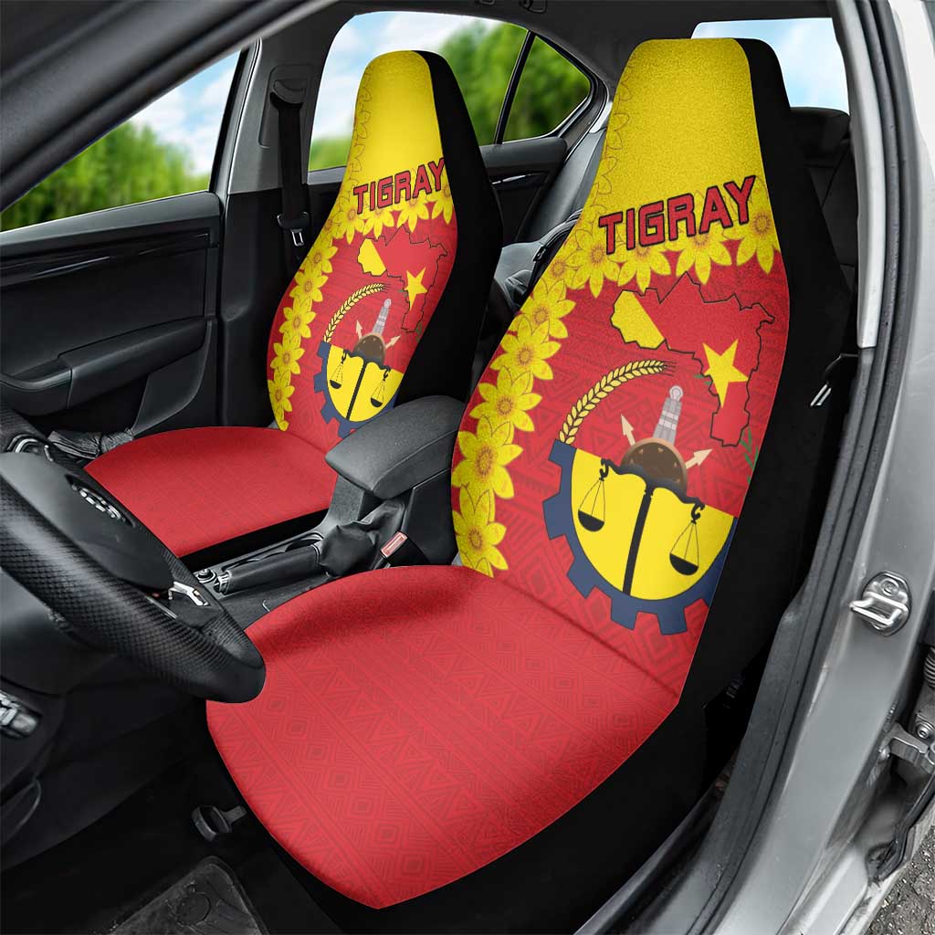 Tigray Region Car Seat Cover Tigray Emblem With Flag Map
